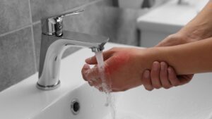 Step-by-step guides for symptom relief for minor burns at home